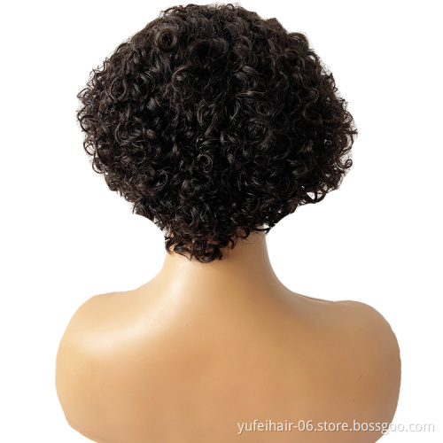 Fast Shipping China Pixie Cut Curly Lace Wigs Cheap Price Short Bob Pixie Cut Raw Indian Virgin Human Hair Wigs